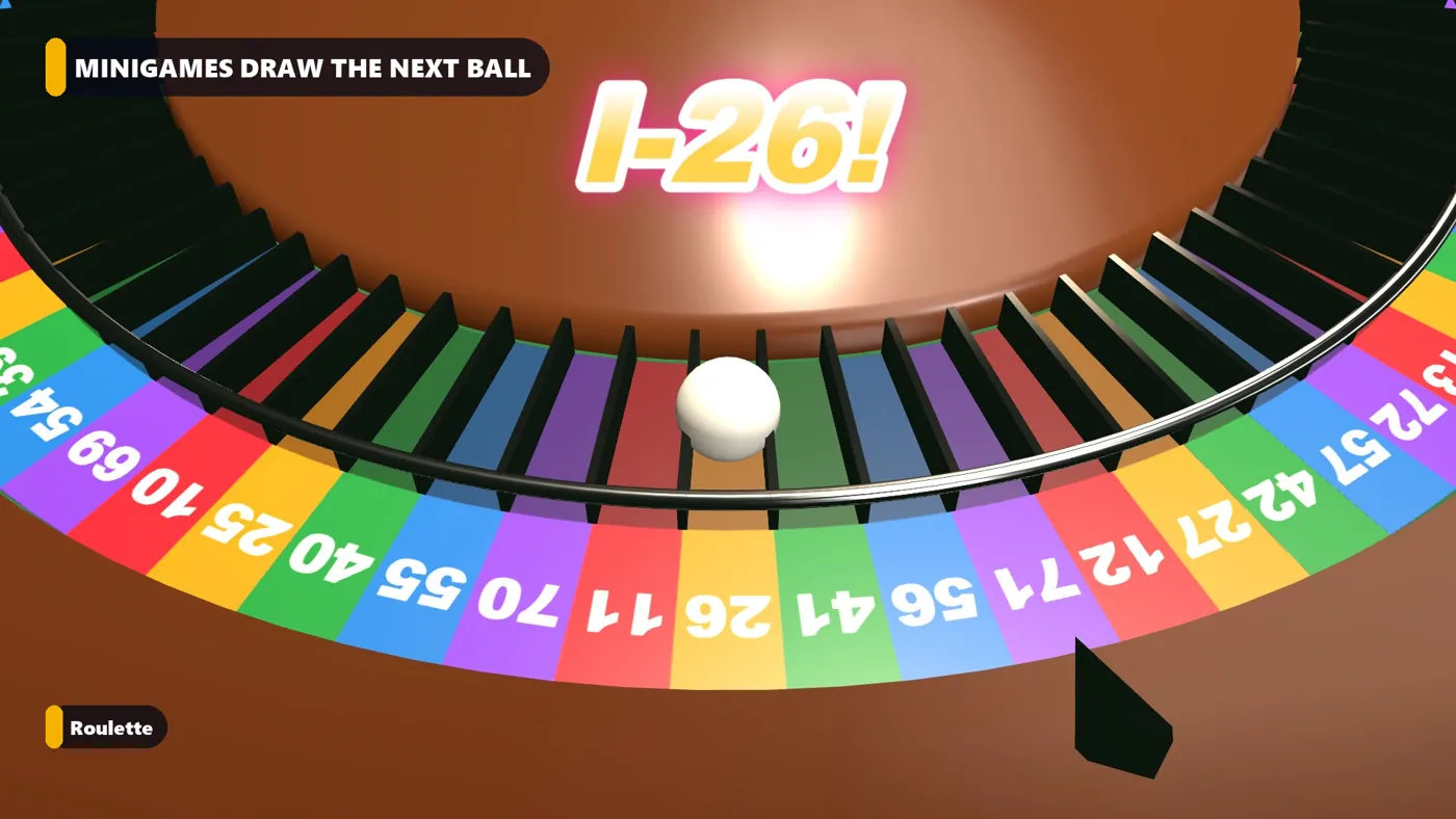The Roulette minigame: the wheel has stopped on I-26.